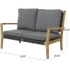 imageDeco 79 Wood Outdoor Chair with Cushions 27quot x 26quot x 35quot Dark GraySofa