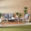 imageDeco 79 Wood Outdoor Chair with Cushions 27quot x 26quot x 35quot Dark GraySofa