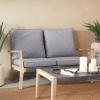 imageDeco 79 Wood Outdoor Chair with Cushions 27quot x 26quot x 35quot Dark GraySofa