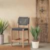 imageDeco 79 Wood Outdoor Chair with Cushions 27quot x 26quot x 35quot Dark GrayStool