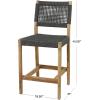 imageDeco 79 Wood Outdoor Chair with Cushions 27quot x 26quot x 35quot Dark GrayStool