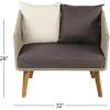 imageDeco 79 Wood Woven Rope Outdoor Chair with Polyester Cushions and Slender Tapered Legs Set of 2 33quotW 29quotH Gray