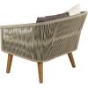 imageDeco 79 Wood Woven Rope Outdoor Chair with Polyester Cushions and Slender Tapered Legs Set of 2 33quotW 29quotH Gray
