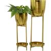 imageCosmoLiving by Cosmopolitan Modern Metal Set of 2 Planters 32quot 24quotH Gold