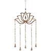 imageDeco 79 Eclectic Mango Wood Lotus Windchime with Bells 15quotL x 30quotH GoldLARGE SIZE