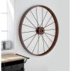 imageDeco 79 IndoorOutdoor Large Red Metal Wheel Wall Decor 43quotRed