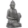 imageDeco 79 Magnesium Oxide Buddha Decorative Garden Sculpture Indoor Outdoor Meditating Garden Statue Outdoor Sculpture 19quot x 15quot x 36quot SilverDark Brown