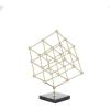 imageDeco 79 Marble Geometric Sculpture with Black Base 9quot x 9quot x 12quot GoldGold