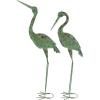 imageDeco 79 Metal Crane Decorative Garden Sculpture Indoor Outdoor Garden Statues Set of 2 Outdoor Sculptures 40quot 38quotH GreenGreen