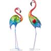 imageDeco 79 Metal Crane Decorative Garden Sculpture Indoor Outdoor Garden Statues Set of 2 Outdoor Sculptures 40quot 38quotH GreenMulti Colored