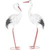 imageDeco 79 Metal Crane Decorative Garden Sculpture Indoor Outdoor Garden Statues Set of 2 Outdoor Sculptures 40quot 38quotH GreenWhite