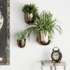 imageDeco 79 Metal Indoor Outdoor Planter Large Planter Pot with Removable Gold Stand Set of 2 Planters 16quot 13quotH WhiteBlack
