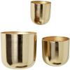 imageDeco 79 Metal Indoor Outdoor Planter Large Planter Pot with Removable Gold Stand Set of 2 Planters 16quot 13quotH WhiteGold