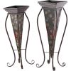 imageDeco 79 Metal Indoor Outdoor Planter Large Planter Pot with Scroll Stand Set of 2 Planters 30quot 28quotH Brown