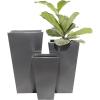 imageDeco 79 Metal Indoor Outdoor Planter Large Planter Pot with Tapered Base Set of 3 Planters 20quot 25quot 30quotH Dark GrayDark Gray