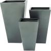imageDeco 79 Metal Indoor Outdoor Planter Large Planter Pot with Tapered Base Set of 3 Planters 20quot 25quot 30quotH Dark GrayGray