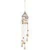 imageDeco 79 Metal Leaf Birdcage Windchime with Glass Beads and Bells 5quot x 5quot x 33quot Gold
