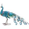 imageDeco 79 Metal Peacock Decorative Garden Sculpture Indoor Outdoor Garden Statue with Crystal Accents Outdoor Sculpture 31quot x 7quot x 20quot TealTeal