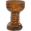 imageDeco 79 Teak Wood Handmade Side End Accent Table Live Edge End Table with Coiled Base Side Table 13quot x 13quot x 20quot BrownRound