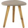 imageDeco 79 Wood Outdoor Accent Table with Concrete Inspired Top and Slender Tapered Legs 16quot x 16quot x 16quot GrayGrey