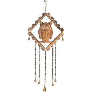 imageDeco 79 41415 Eclectic Owl Bells Windchime 1quot W x 29quot H Gold MultiColored