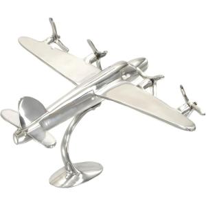 imageDeco 79 Aluminum Metal Airplane Decorative Sculpture Home Decor Statue Accent Figurine 12quot x 17quot x 9quot Silver
