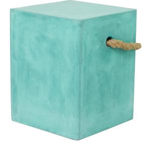 imageDeco 79 Contemporary Magnesium Oxide Square Outdoor Accent Table 15quot x 15quot x 18quot AquamarineAquamarine