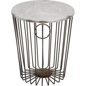 imageDeco 79 Farmhouse Metal Round Outdoor Accent Table 16quot x 16quot x 18quot Black