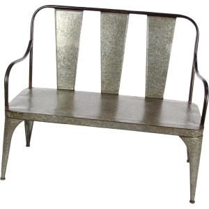 imageDeco 79 Farmhouse Metal Solid Outdoor Bench 47quot x 26quot x 40quot SilverSilver