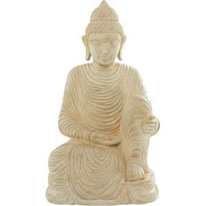 imageDeco 79 Magnesium Oxide Buddha Decorative Garden Sculpture Indoor Outdoor Meditating Garden Statue Outdoor Sculpture 19quot x 15quot x 36quot SilverBeige