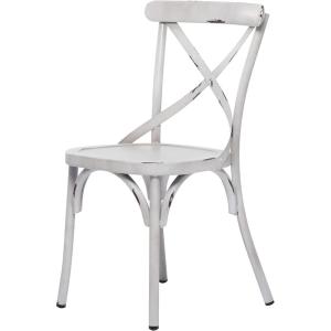 imageDeco 79 Metal Solid Outdoor Dining Chair  GreenWhite