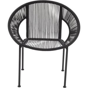 imageDeco 79 Plastic Rattan Outdoor Chair 29quot x 23quot x 30quot WhiteBlack