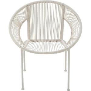 imageDeco 79 Plastic Rattan Outdoor Chair 29quot x 23quot x 30quot WhiteWhite