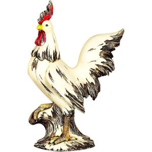 imageDeco 79 Polystone Rooster Decorative Garden Sculpture Indoor Outdoor Garden Statue Outdoor Sculpture 10quot x 6quot x 15quot White