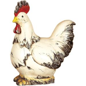imageDeco 79 Polystone Rooster Decorative Garden Sculpture Indoor Outdoor Garden Statue Outdoor Sculpture 11quot x 5quot x 12quot WhiteWhite