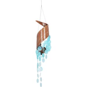 imageDeco 79 Shell Spiral Waterfall Windchime 5quot x 5quot x 32quot Teal