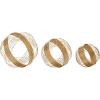 imageCosmoLiving by Cosmopolitan Metal Geometric Decorative Sculpture Home Decor Statues Set of 3 Accent Figurines 8quot 7quot 6quotH Gold