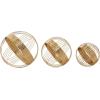 imageCosmoLiving by Cosmopolitan Metal Geometric Decorative Sculpture Home Decor Statues Set of 3 Accent Figurines 8quot 7quot 6quotH Gold