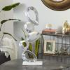 imageDeco 79 Aluminum Abstract Stacked Link Sculpture with Marble Base 13quot x 5quot x 30quot Silver