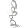 imageDeco 79 Aluminum Abstract Stacked Link Sculpture with Marble Base 13quot x 5quot x 30quot Silver
