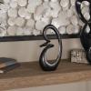 imageDeco 79 Aluminum Metal Abstract Decorative Sculpture Swirl Home Decor Statue Accent Figurine 7quot x 4quot x 13quot GoldDark Gray