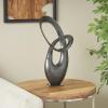 imageDeco 79 Aluminum Metal Abstract Decorative Sculpture Swirl Home Decor Statue Accent Figurine 7quot x 4quot x 13quot GoldDark Gray