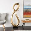 imageDeco 79 Aluminum Metal Abstract Decorative Sculpture Swirl Home Decor Statue Accent Figurine 7quot x 4quot x 13quot GoldGold