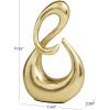 imageDeco 79 Aluminum Metal Abstract Decorative Sculpture Swirl Home Decor Statue Accent Figurine 7quot x 4quot x 13quot GoldGold