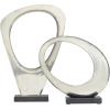 imageDeco 79 Aluminum Metal Abstract Decorative Sculpture Swirl Home Decor Statue Accent Figurine 7quot x 4quot x 13quot GoldSilver