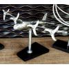 imageDeco 79 Aluminum Metal Airplane Decorative Sculpture Home Decor Statue with Black Base Accent Figurine 12quot x 16quot x 11quot Silver
