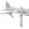 imageDeco 79 Aluminum Metal Airplane Decorative Sculpture Home Decor Statue with Black Base Accent Figurine 12quot x 16quot x 11quot Silver