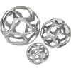 imageDeco 79 Aluminum Metal Geometric Decorative Sculpture Home Decor Statues Set of 3 Accent Figurines 8quot 6quot 4quotW BrassSilver
