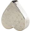 imageDeco 79 Aluminum Metal Heart Decorative Sculpture Slanted Home Decor Statue with Cube Textured Exterior Accent Figurine 9quot x 3quot x 9quot GoldSilver