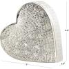 imageDeco 79 Aluminum Metal Heart Decorative Sculpture Slanted Home Decor Statue with Cube Textured Exterior Accent Figurine 9quot x 3quot x 9quot GoldSilver